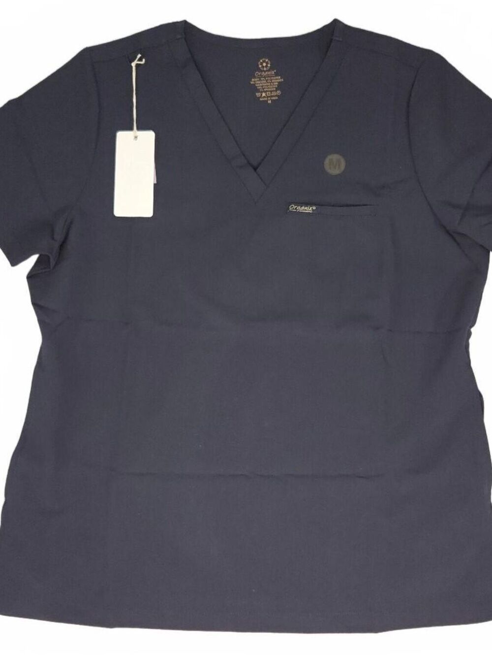 Organix Workwear Navy Blue V-Neck Scrub Top Size Medium